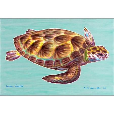 Betsy Drake Betsy Drake DM044 Green Sea Turtle 18"x26" Door Mat DM044